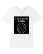 it will all work out in the end6 Tricou mânecă scurtă guler V Bărbat Presenter