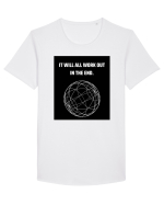 it will all work out in the end6 Tricou mânecă scurtă guler larg Bărbat Skater