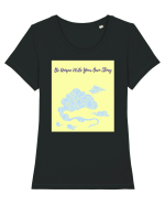 be unique write your own story6 Tricou mânecă scurtă guler larg fitted Damă Expresser