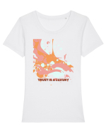 trust is a luxury4 Tricou mânecă scurtă guler larg fitted Damă Expresser