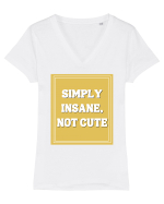 simply insane not cute8 Tricou mânecă scurtă guler V Damă Evoker
