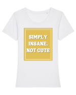 simply insane not cute8 Tricou mânecă scurtă guler larg fitted Damă Expresser