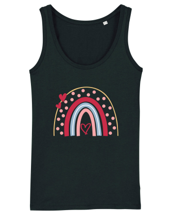 Valentine Rainbow Dots Black