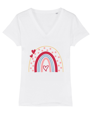 Valentine Rainbow Dots White