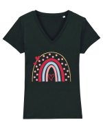 Valentine Rainbow Dots Tricou mânecă scurtă guler V Damă Evoker