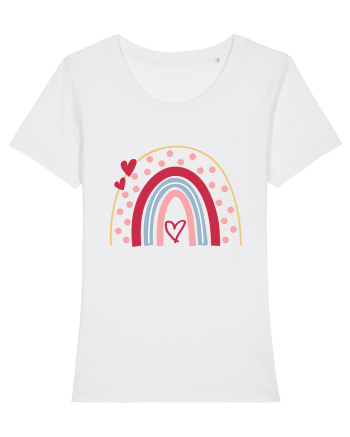 Valentine Rainbow Dots White