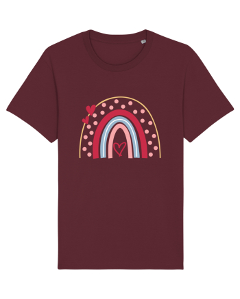 Valentine Rainbow Dots Burgundy