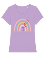Valentine Rainbow  Tricou mânecă scurtă guler larg fitted Damă Expresser