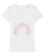 Valentine Rainbow Beads Tricou mânecă scurtă guler V Damă Evoker