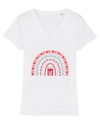 Valentine Rainbow Love White