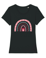 Valentine Rainbow Love Tricou mânecă scurtă guler larg fitted Damă Expresser