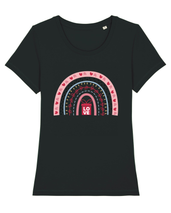 Valentine Rainbow Love Black