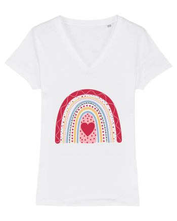 XOXO Valentine Rainbow White