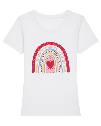 XOXO Valentine Rainbow White