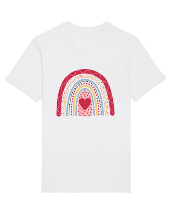 XOXO Valentine Rainbow White