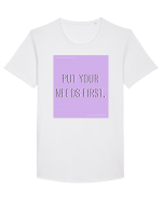 put your needs first7 Tricou mânecă scurtă guler larg Bărbat Skater