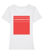 i am filled with love2 Tricou mânecă scurtă guler larg fitted Damă Expresser