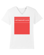 i am filled with love2 Tricou mânecă scurtă guler V Bărbat Presenter