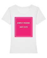 simply insane not cute7 Tricou mânecă scurtă guler larg fitted Damă Expresser
