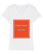 simply insane not cute8 Tricou mânecă scurtă guler V Damă Evoker