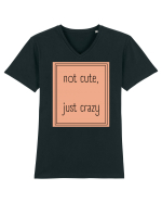 not cute just crazy7 Tricou mânecă scurtă guler V Bărbat Presenter