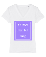 strange flex but okay7 Tricou mânecă scurtă guler V Damă Evoker