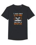 Work hard for my dog Tricou mânecă scurtă guler larg Bărbat Skater
