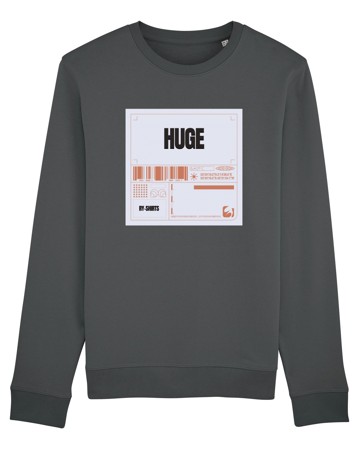 Bluză mânecă lungă Unisex Rise Anthracite