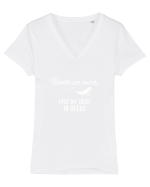 Words are wind Tricou mânecă scurtă guler V Damă Evoker