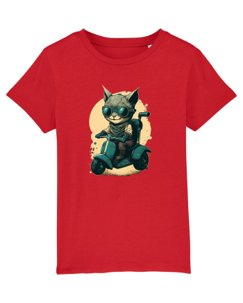 Cat on scooter Red