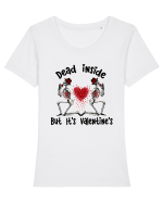 Dead Inside But It's Valentine's Tricou mânecă scurtă guler larg fitted Damă Expresser