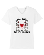 Dead Inside But It's Valentine's Tricou mânecă scurtă guler V Bărbat Presenter