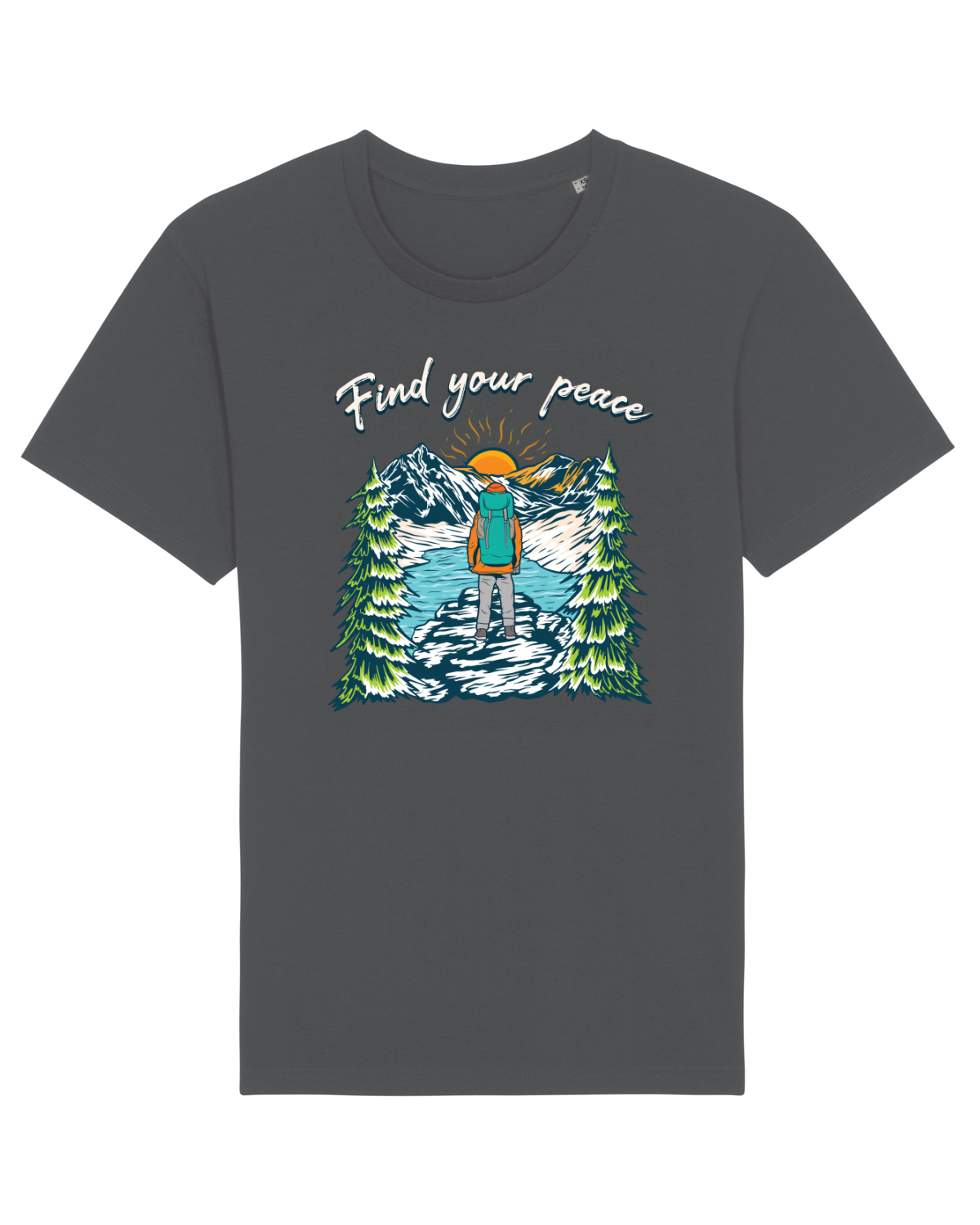 Tricou mânecă scurtă Unisex Rocker Anthracite