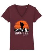 pentru montaniarzi - Iarna nu-i ca vara Tricou mânecă scurtă guler V Damă Evoker