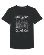 pentru montaniarzi - Keep calm and climb on Tricou mânecă scurtă guler larg Bărbat Skater