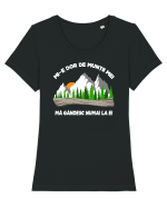 pentru montaniarzi - Mi-e dor de muntii mei Tricou mânecă scurtă guler larg fitted Damă Expresser