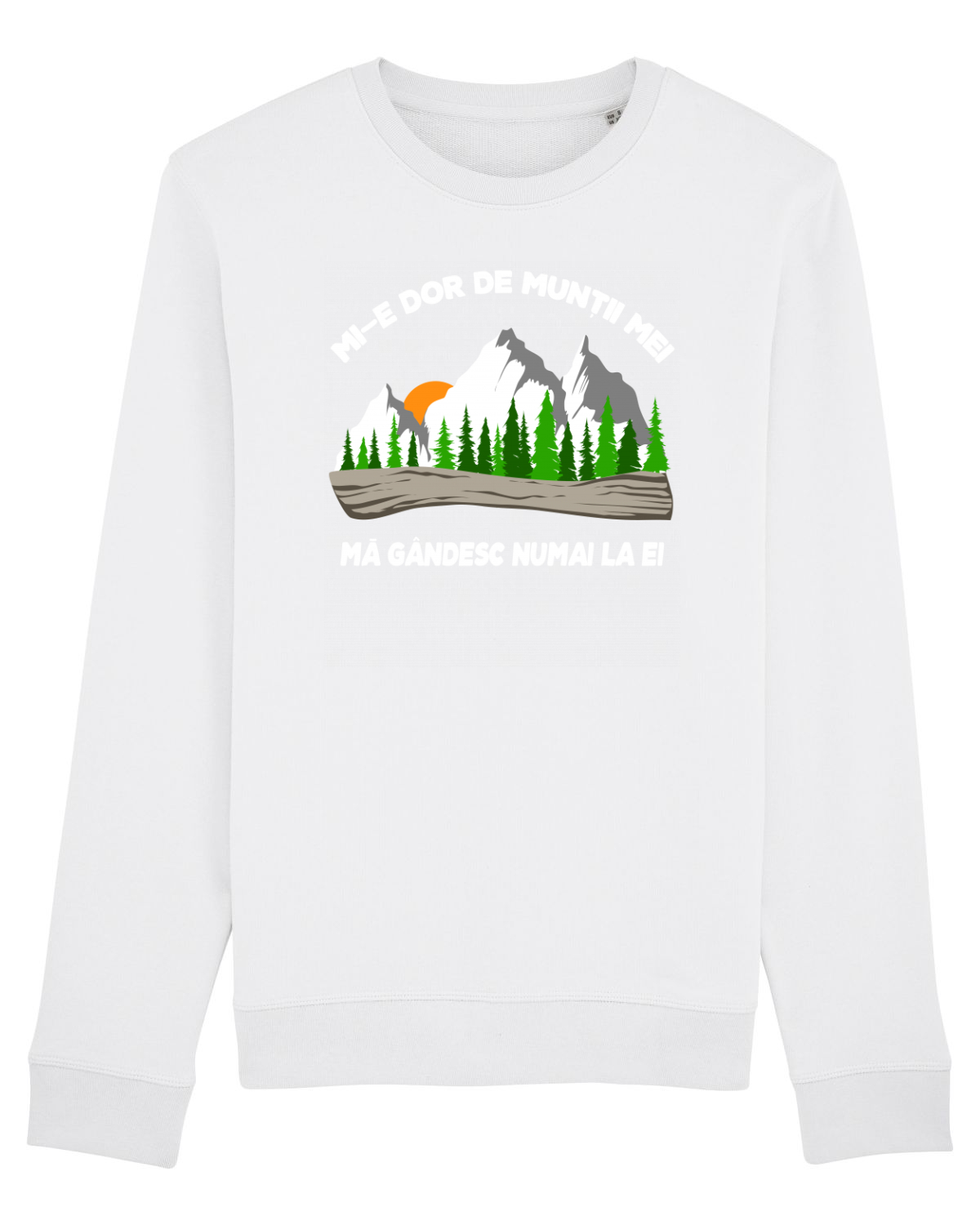 Bluză mânecă lungă Unisex Rise White