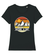 pentru montaniarzi - Snow, nature and shit Tricou mânecă scurtă guler larg fitted Damă Expresser