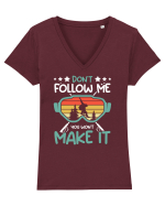 Sporturi de iarnă - Do not follow me Tricou mânecă scurtă guler V Damă Evoker