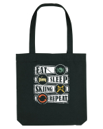 Sporturi de iarnă - Eat sleep skiing repeat Sacoșă textilă