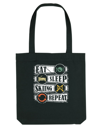 Sporturi de iarnă - Eat sleep skiing repeat Black