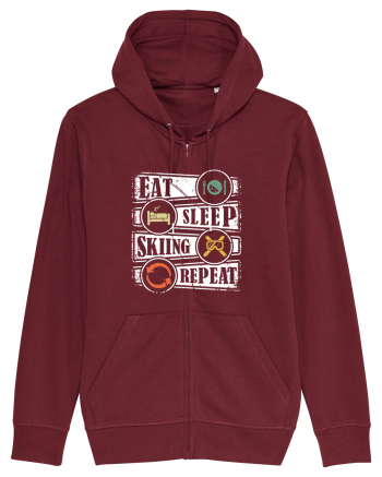 Sporturi de iarnă - Eat sleep skiing repeat Burgundy