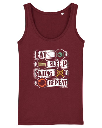 Sporturi de iarnă - Eat sleep skiing repeat Burgundy