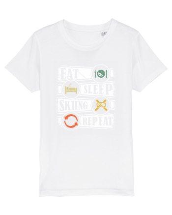 Sporturi de iarnă - Eat sleep skiing repeat White