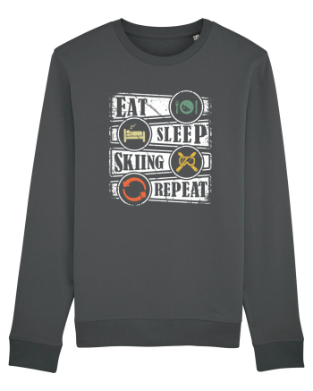 Sporturi de iarnă - Eat sleep skiing repeat Anthracite