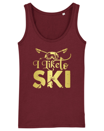 Sporturi de iarnă - I like to ski Burgundy