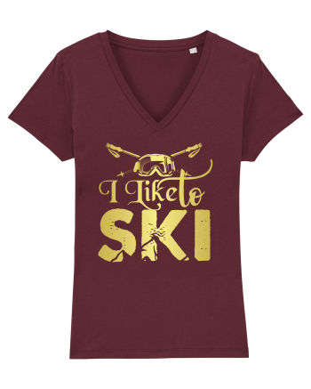 Sporturi de iarnă - I like to ski Burgundy