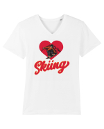 Sporturi de iarnă - Love skiing Tricou mânecă scurtă guler V Bărbat Presenter