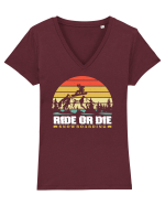 Sporturi de iarnă - Ride or die Tricou mânecă scurtă guler V Damă Evoker