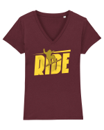 Sporturi de iarnă - Ride Tricou mânecă scurtă guler V Damă Evoker